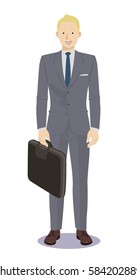 Digital vector illustration business man pose standing