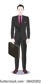 Digital vector illustration business man pose standing
