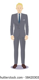 Digital vector illustration business man pose standing