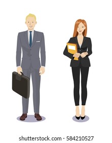 Digital vector illustration business man pose standing