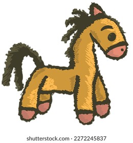 Ilustración vectorial digital: Carácter de caballo malcriado para niños