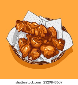 Ilustración vectorial digital de la comida brasileña de FRANGO A PASSARINHO