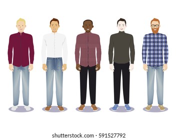 Digital vector illustration man pose standing