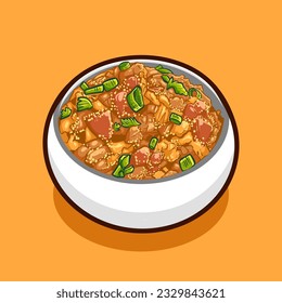 Digital vector illustration of FEIJÃO TROPEIRO TROPEIRO BEANS Brazilian food