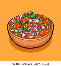 Digital vector illustration of VINAGRETE Brazilian food