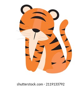 digital vector image of a tiger on a white background