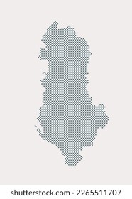 Digital vector map Albania from dots, points isolated on background. Creative dotted template Europe country for pattern, design, illustration, backdrop. Concept silhouette map state Albania