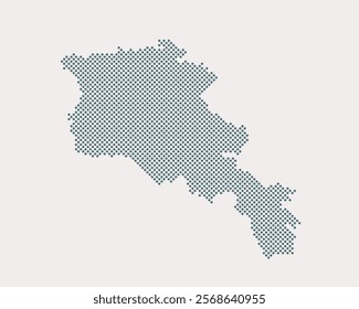 Digital vector map Armenia of dots, points isolated on background. Creative dotted template Europe country for pattern, design, illustration, backdrop. Concept silhouette map state Armenia