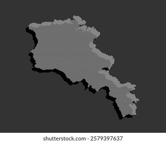 Digital vector map Armenia from dots, points isolated in the background. Creative dotted template Europe country for pattern, design, illustration, backdrop. Concept silhouette map state Armenia