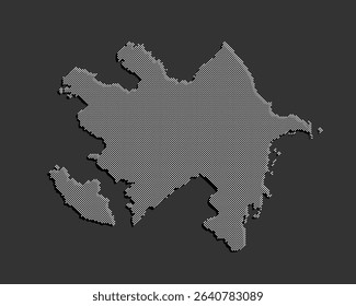 Digital vector map Azerbaijan from dots, points isolated in the background. Creative dotted template Asia country for pattern, design, illustration, backdrop. Concept silhouette map state
