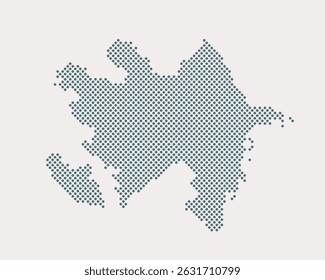 Mapa vetorial digital do Azerbaijão feito de pontos, pontos isolados no fundo. Modelo pontilhado criativo Ásia país para padrão, design, ilustração, fundo. Estado do mapa da silhueta de conceito