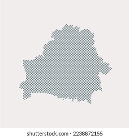 Digital vector map Belarus from dots, points isolated on background. Creative dotted template Europe country for pattern, design, illustration, backdrop. Concept silhouette map state Belarus