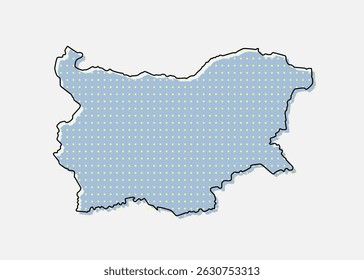 Digital vector map Bulgaria from dots, points isolated on background. Creative dotted template Europe country for pattern, design, illustration, backdrop. Concept silhouette map state Bulgaria