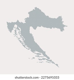 Digital vector map Croatia from dots, points isolated on background. Creative dotted template Europe country for pattern, design, illustration, backdrop. Concept silhouette map state Croatia