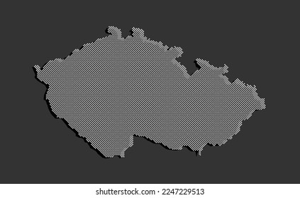 Digital vector map Czech from dots, points isolated in the background. Creative dotted template Europe country for pattern, design, illustration, backdrop. Concept silhouette map state Czech