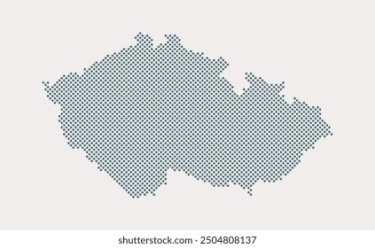 Digital vector map Czech from dots, points isolated on background. Creative dotted template Europe country for pattern, design, illustration, backdrop. Concept silhouette map state Czech