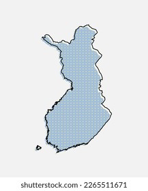 Mapa vectorial digital de Finlandia desde puntos, puntos aislados en el fondo. Plantilla de puntos creativos de Europa país para patrón, diseño, ilustración, fondo. Estado del mapa de silueta conceptual Finlandia