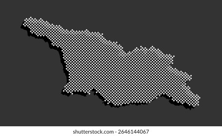 Mapa vetorial digital Geórgia de pontos, pontos isolados no fundo. Modelo pontilhado criativo Ásia país para padrão, design, ilustração, fundo. Estado do mapa da silhueta do conceito Geórgia