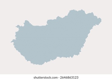 Mapa vetorial digital Hungria de pontos, pontos isolados no fundo. Modelo pontilhado criativo Europa país para padrão, design, ilustração, pano de fundo. Concept silhueta mapa estado Hungria