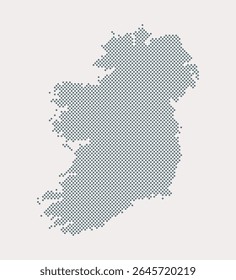 Mapa vetorial digital Irlanda de pontos, pontos isolados no fundo. Modelo pontilhado criativo Europa país para padrão, design, ilustração, pano de fundo. Concept silhueta mapa estado Irlanda