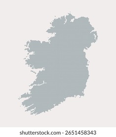 Mapa vetorial digital Irlanda de pontos, pontos isolados no fundo. Modelo pontilhado criativo Europa país para padrão, design, ilustração, pano de fundo. Concept silhueta mapa estado Irlanda