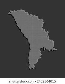 Digital vector map Moldova from dots, points isolated in the background. Creative dotted template Europe country for pattern, design, illustration, backdrop. Concept silhouette map state Moldova