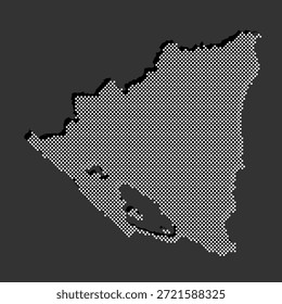 Mapa de Vector digital de Nicaragua de puntos, puntos aislados en el fondo. País americano punteado creativo de la Plantilla para el modelo, diseño, ilustración, telón de fondo. Concepto silueta mapa de estado