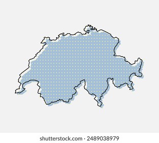 Digital vector map Switzerland from dots, points isolated on background. Creative dotted template Europe country for pattern, design, illustration, backdrop. Concept silhouette map state Switzerland