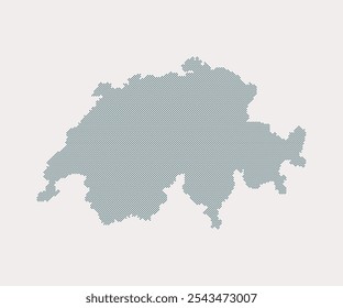 Digitale Vektorkarte Schweiz von Punkten einzeln auf Hintergrund. Kreative gepunktete Vorlage Europa Land für Muster, Design, Illustration, Hintergrund. Konzept Silhouette Karte Bundesland Schweiz