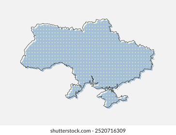 Digital vector map Ukraine from dots, points isolated on background. Creative dotted template Europe country for pattern, design, illustration, backdrop. Concept silhouette map state Ukraine