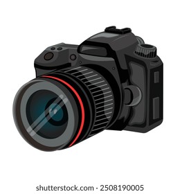 Digital Vector Photo Camera on white isolated background