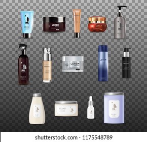 Digital Vector Realistic Bottles Set Collection Mockup. Vector illustration. EPS 10.