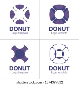 Digital Vector set design elements for your company logo, abstract purple, blue icon. Modern logotipe, business corporate template. 