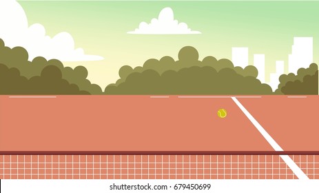 Digital Vector tennis court background for commercial, character, animation