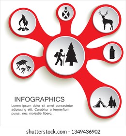 Digital vector tourism simple icons set collection flat style infographics 