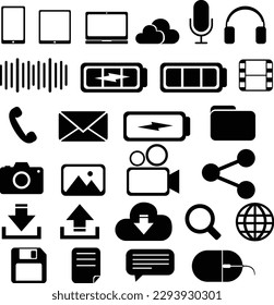 A digital vector of various kinds of icons for digital flayer or web design needs or for advertising