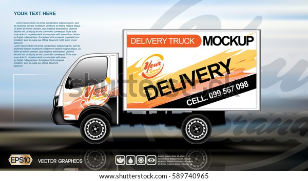 Digital vector white realistic vehicle car mockup,\
ready for your logo and design . Template for advertising and\
corporate identity. Food delivery. Illustrated vector. Blank\
transportation. Mockup