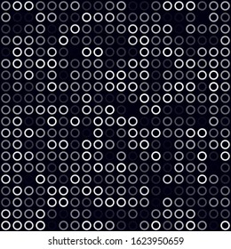 Digital vibrant background. Filled pattern of rings. White colored seamless background. Appealing vector illustration.
