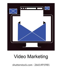 Digital Video Advertising and Promotion Vector Icon

