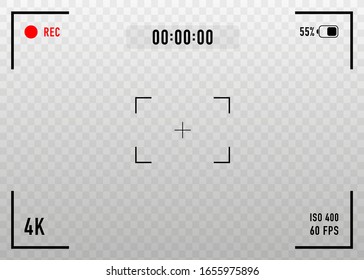 Digital video camera focusing screen. Vector illustration.