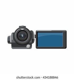 Digital video camera icon, cartoon style