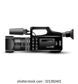 Digital video camera isolated on white. Vector illustration