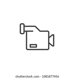 Digital video camera outline icon. linear style sign for mobile concept and web design. Camcorder simple line vector icon. Symbol, logo illustration. Pixel perfect vector graphics