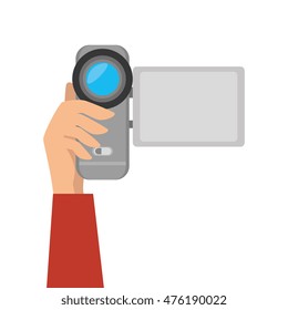 digital video camera recording photography electronic equipment technology device vector illustration