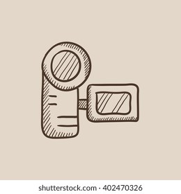 Icono de esbozo de cámara de vídeo digital.