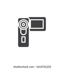 Digital video camera vector icon. Camcorder filled flat sign for mobile concept and web design. Handy cam glyph icon. Symbol, logo illustration. Vector graphics
