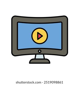 Video Icono digital con fondo blanco Vector Ilustración de stock