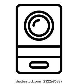 Digital video intercom icon outline vector. Door system. Bell camera