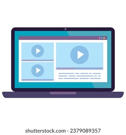 digital video online education by laptop illustration