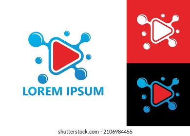 Digital video play logo template design vector